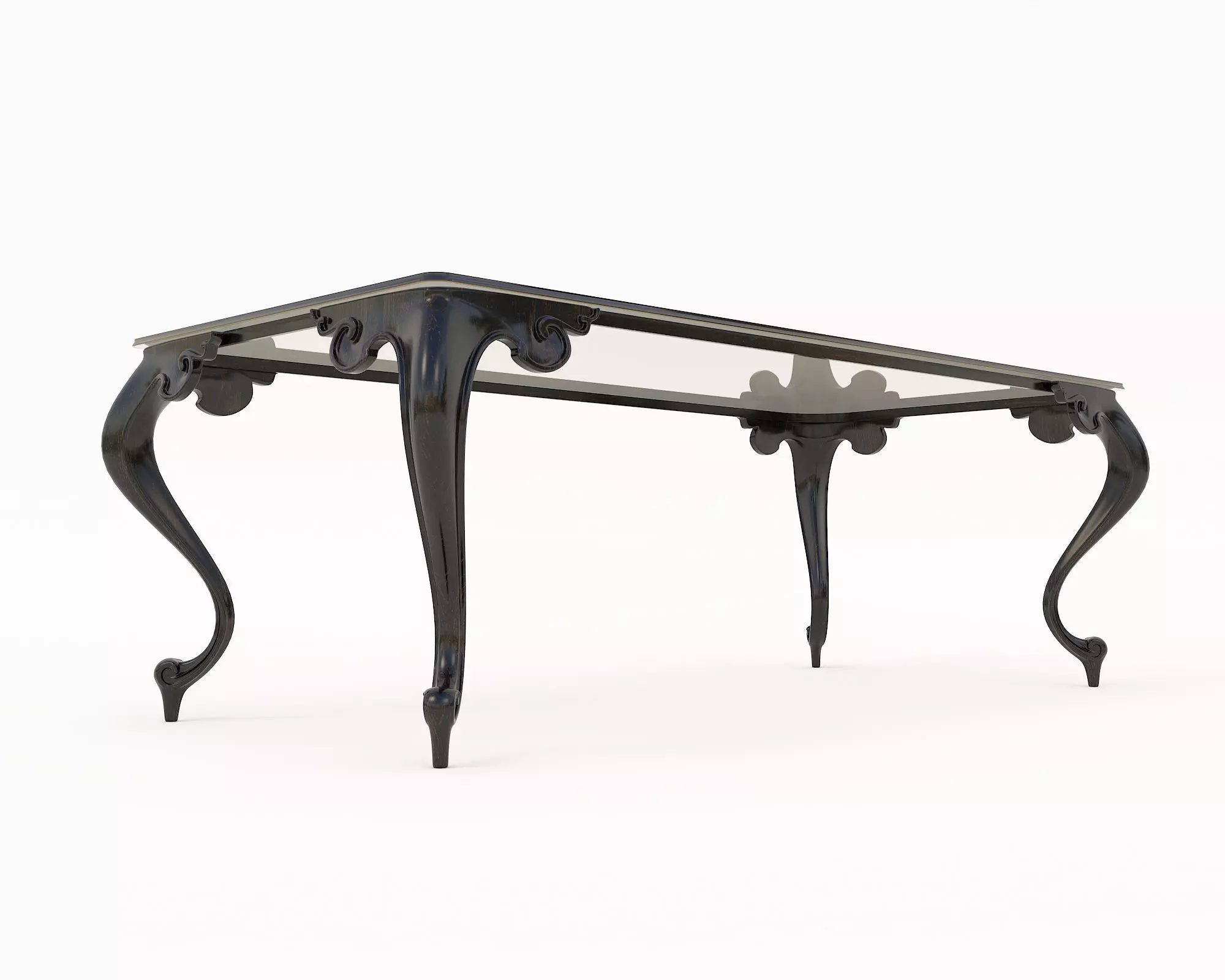 Indochina style Dining Table and Chairs 3D model_8