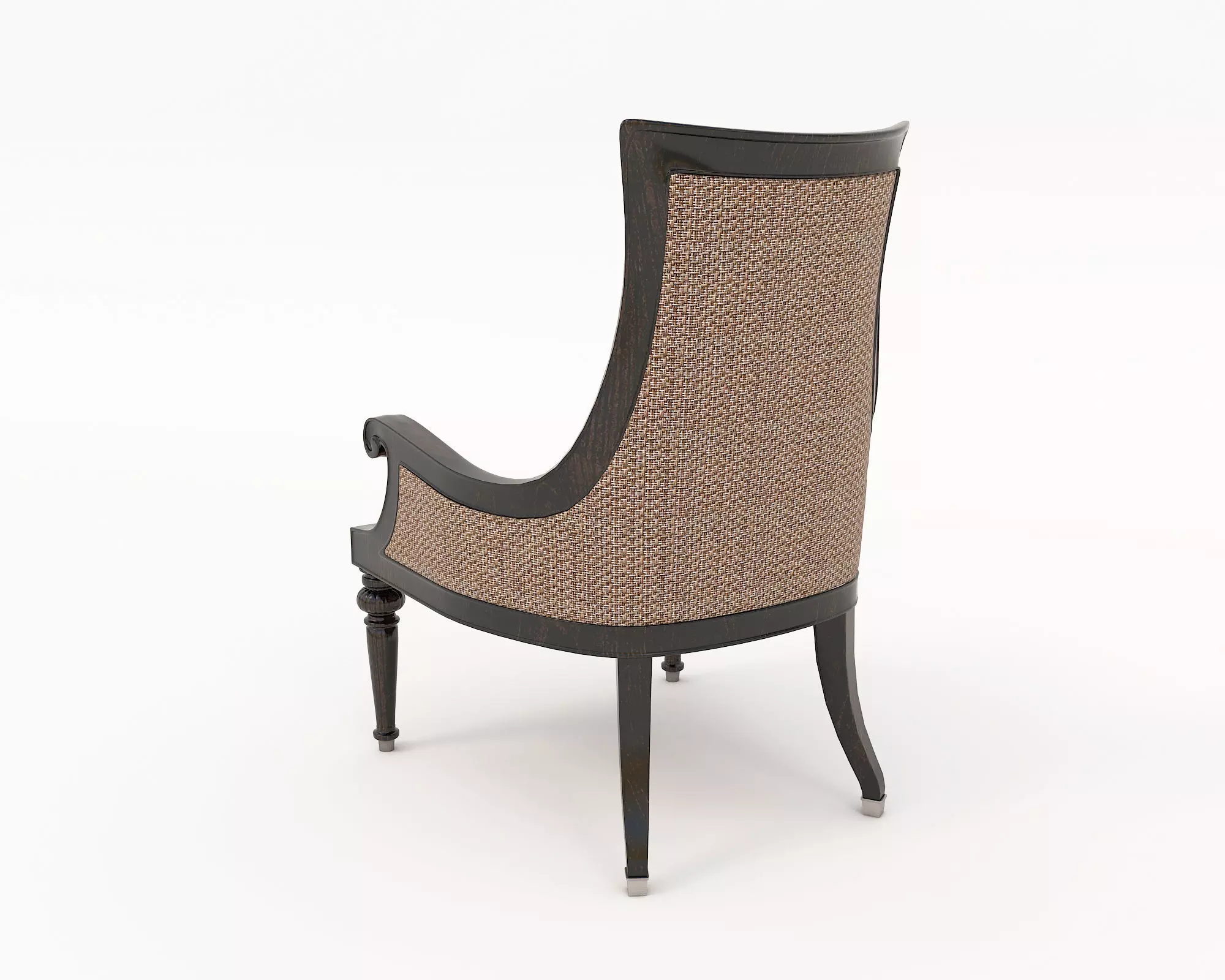 Indochina style Dining Table and Chairs 3D model_9