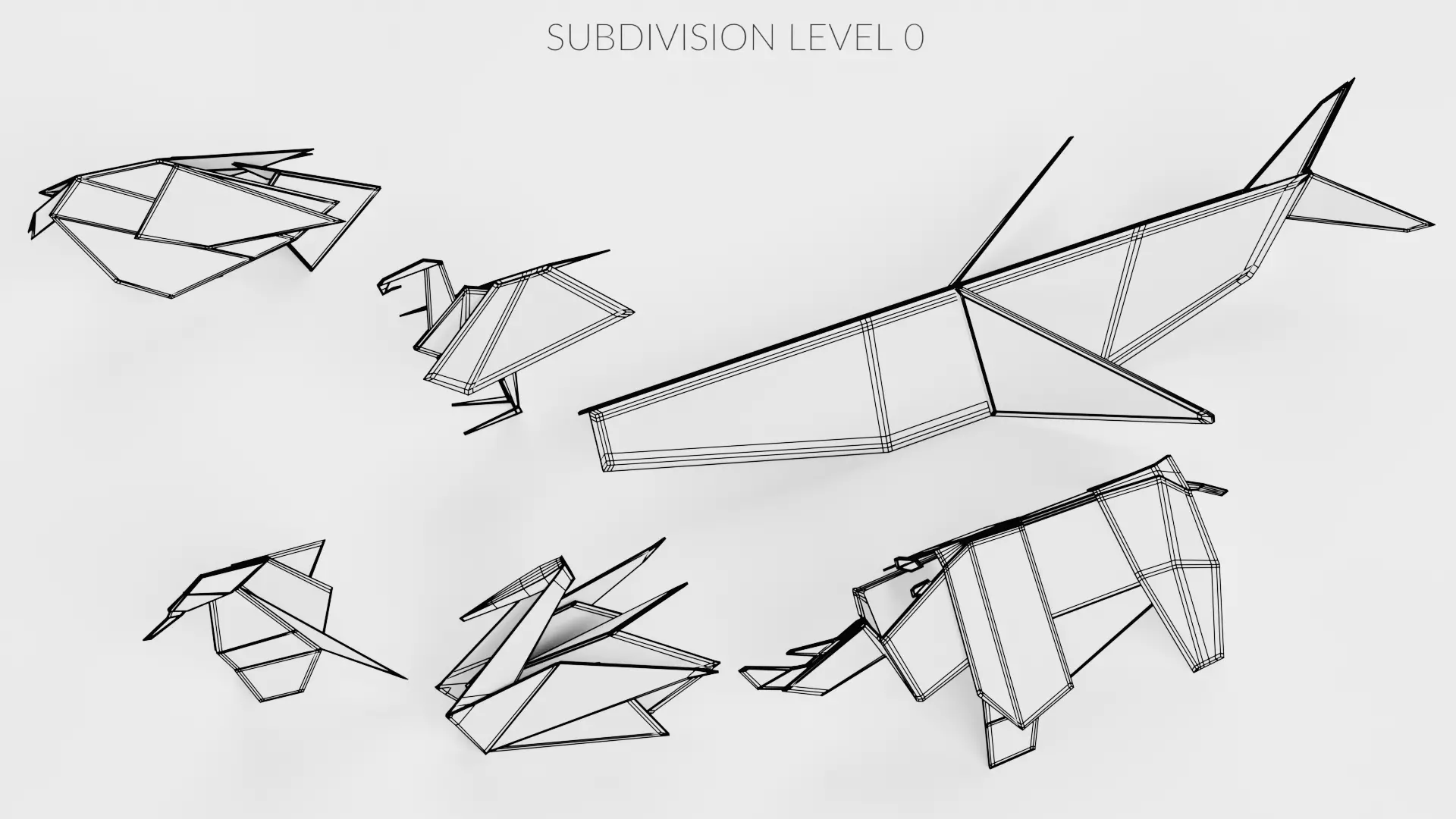 Paper Animals Low-poly 3D model_20