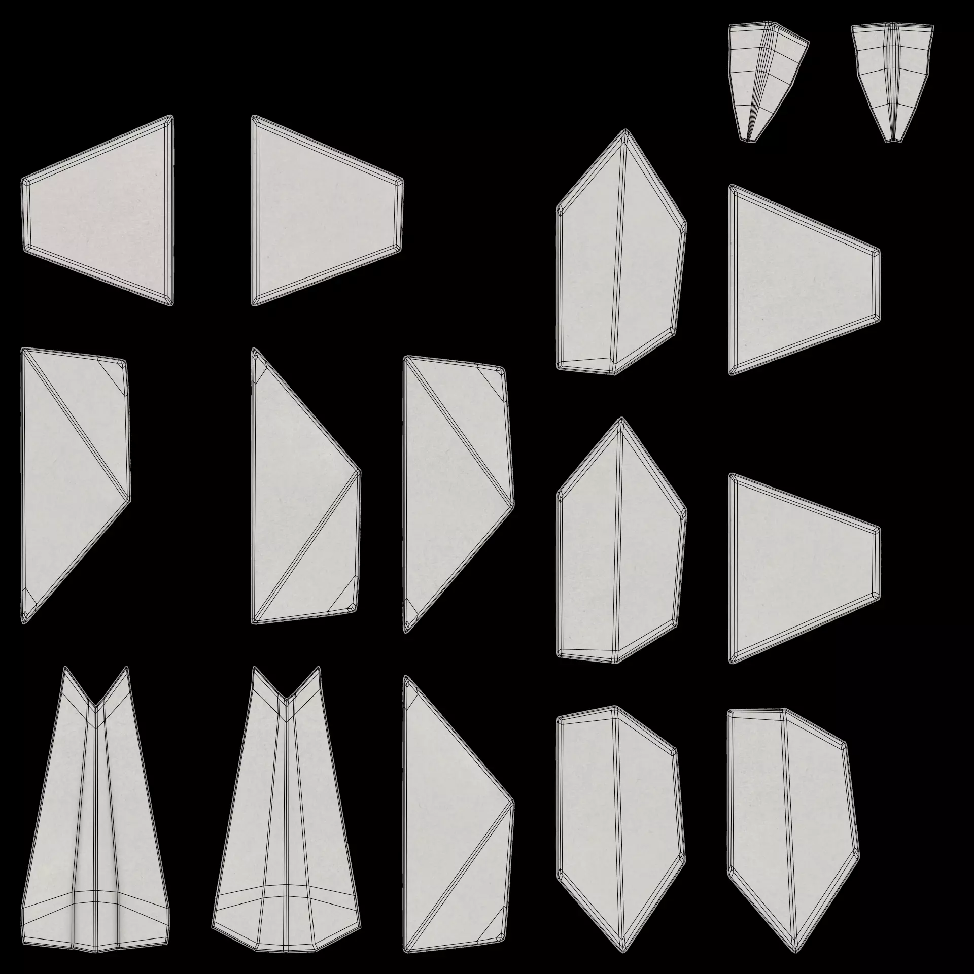 Paper Animals Low-poly 3D model_13