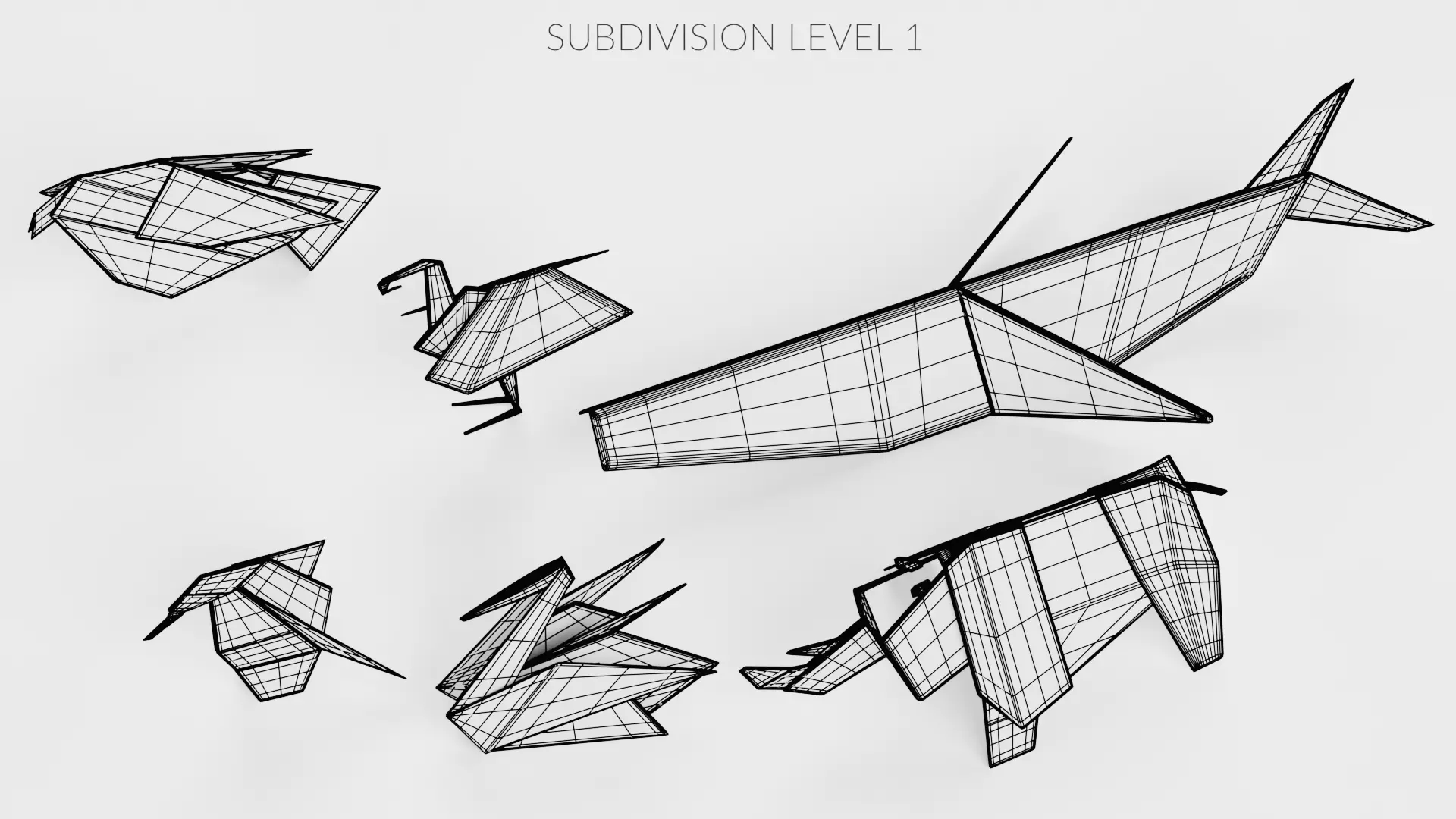 Paper Animals Low-poly 3D model_21