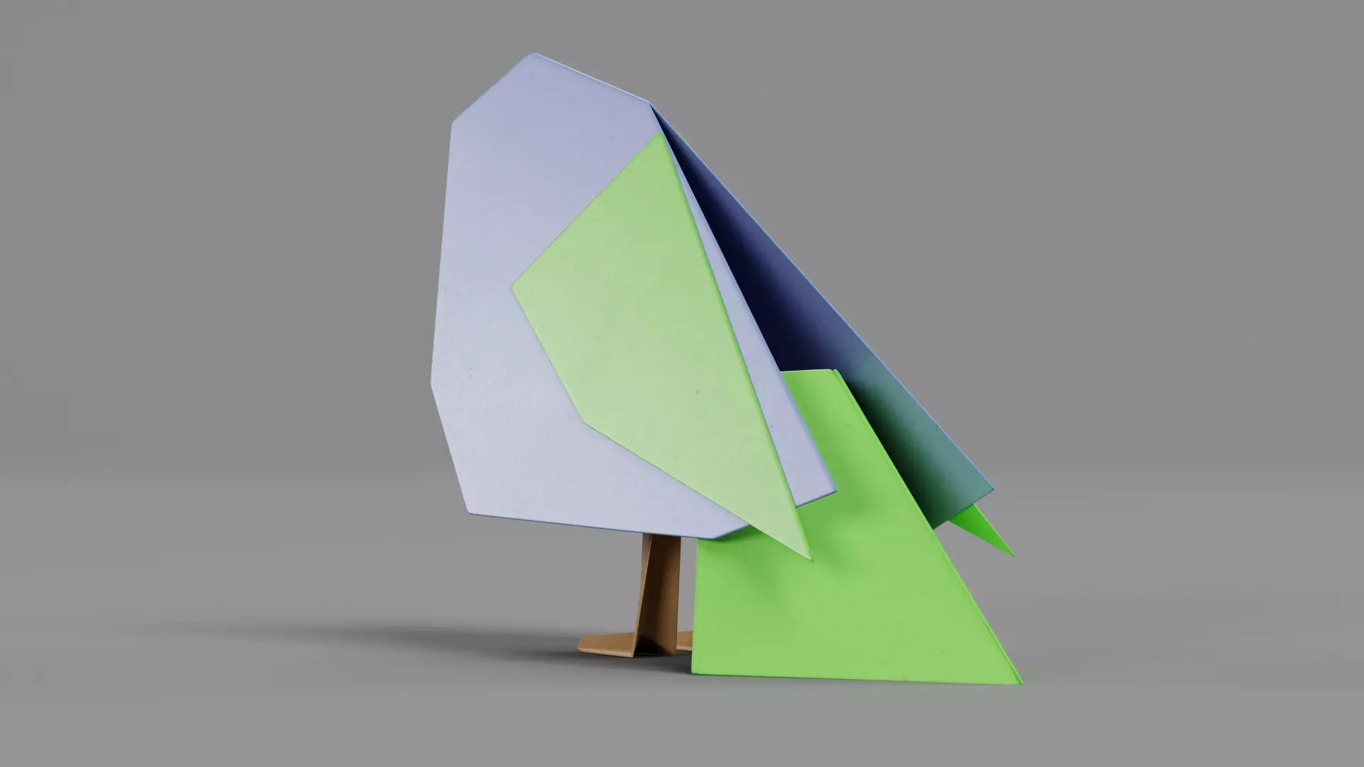 Paper Bird Low-poly 3D model_2