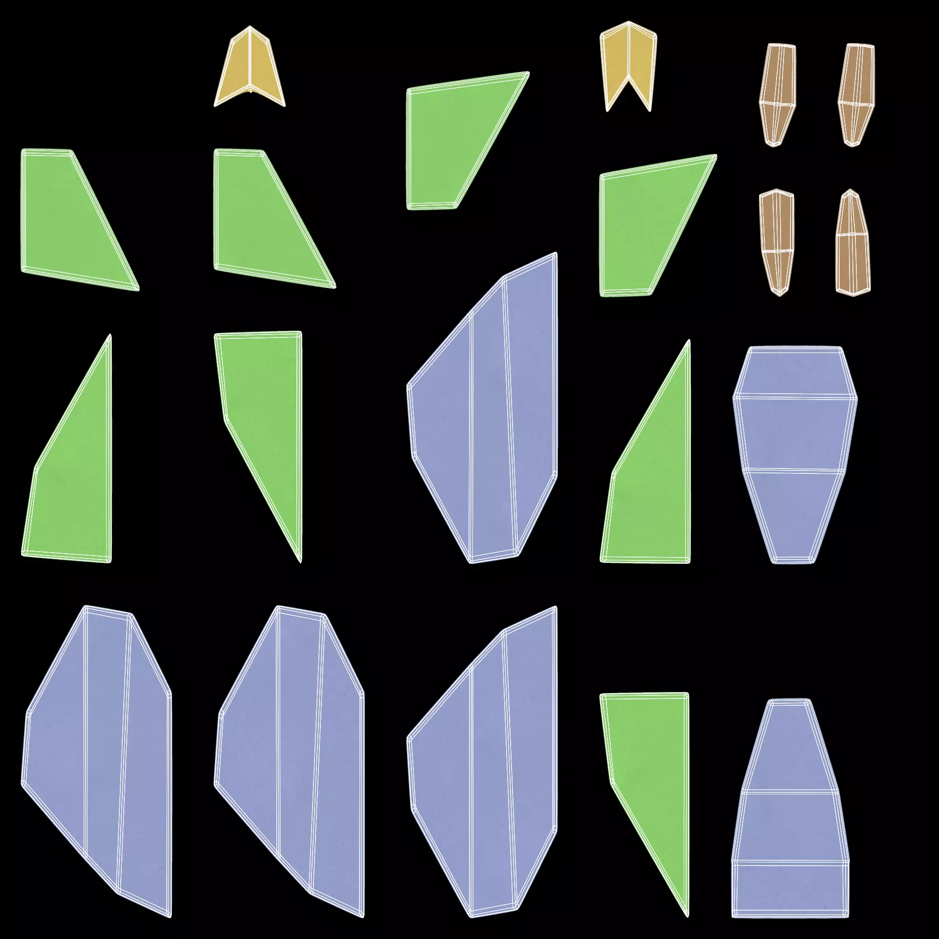 Paper Bird Low-poly 3D model_7