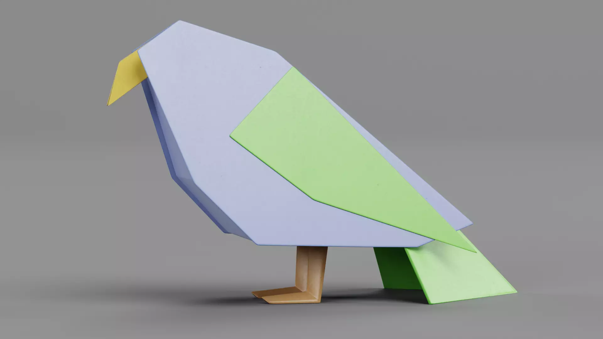 Paper Bird Low-poly 3D model_0