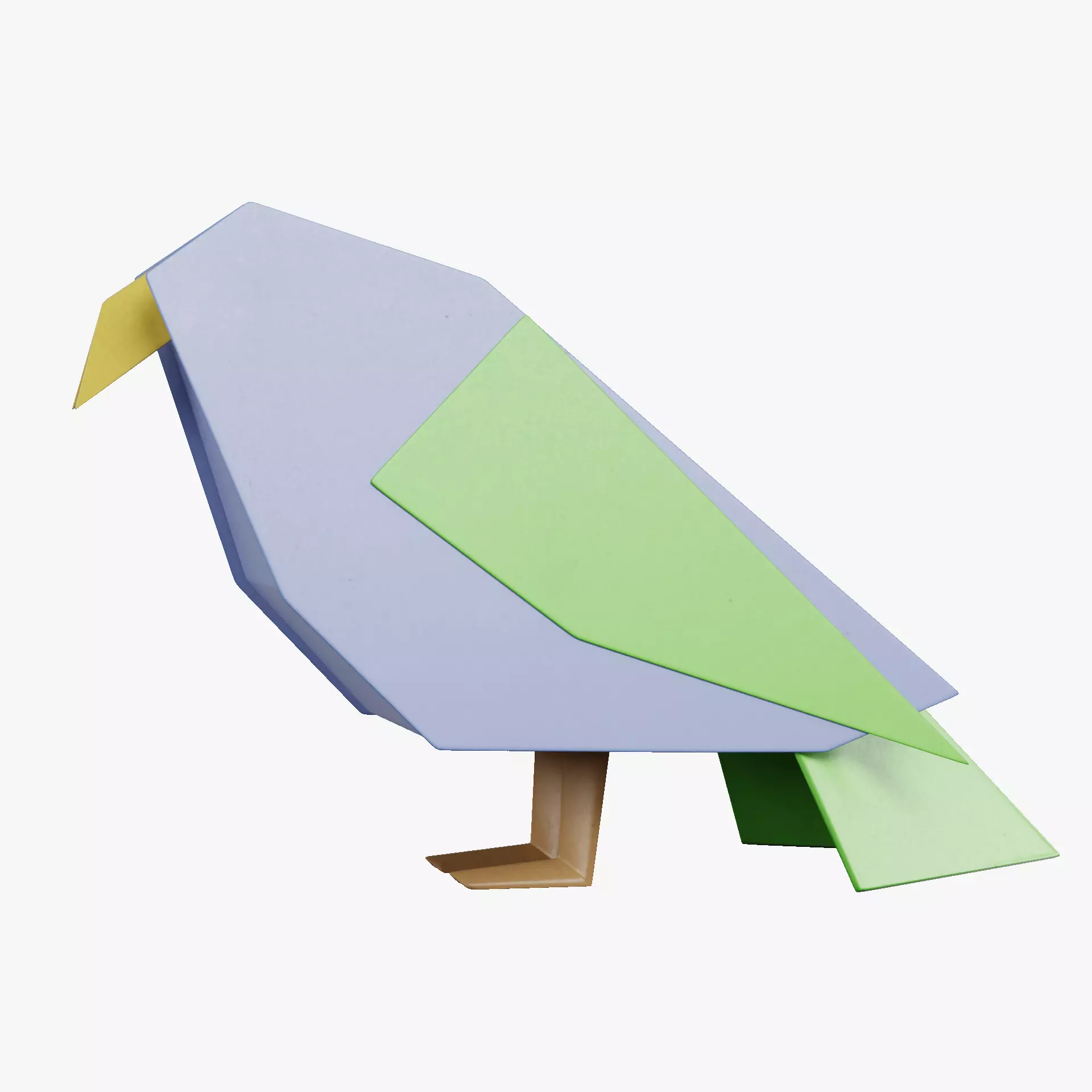 Paper Bird Low-poly 3D model_12