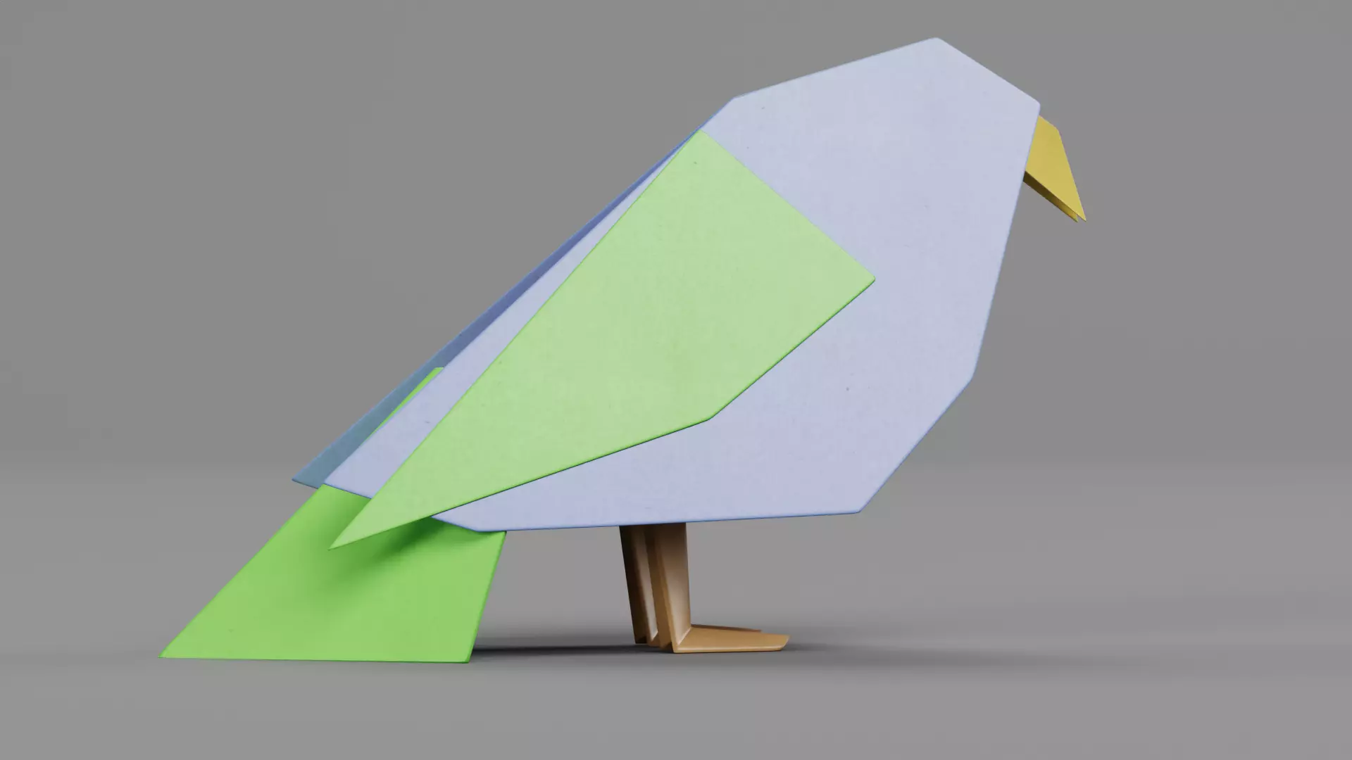 Paper Bird Low-poly 3D model_3