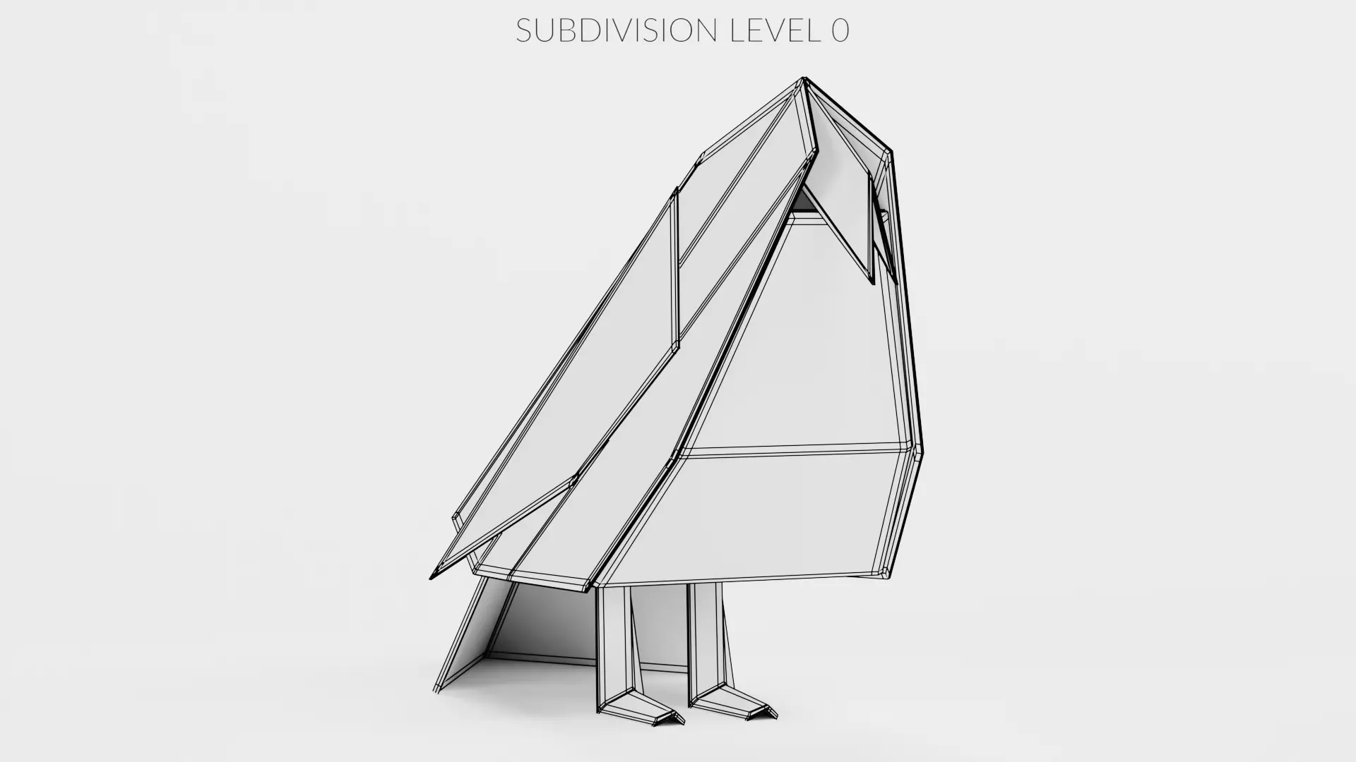 Paper Bird Low-poly 3D model_10