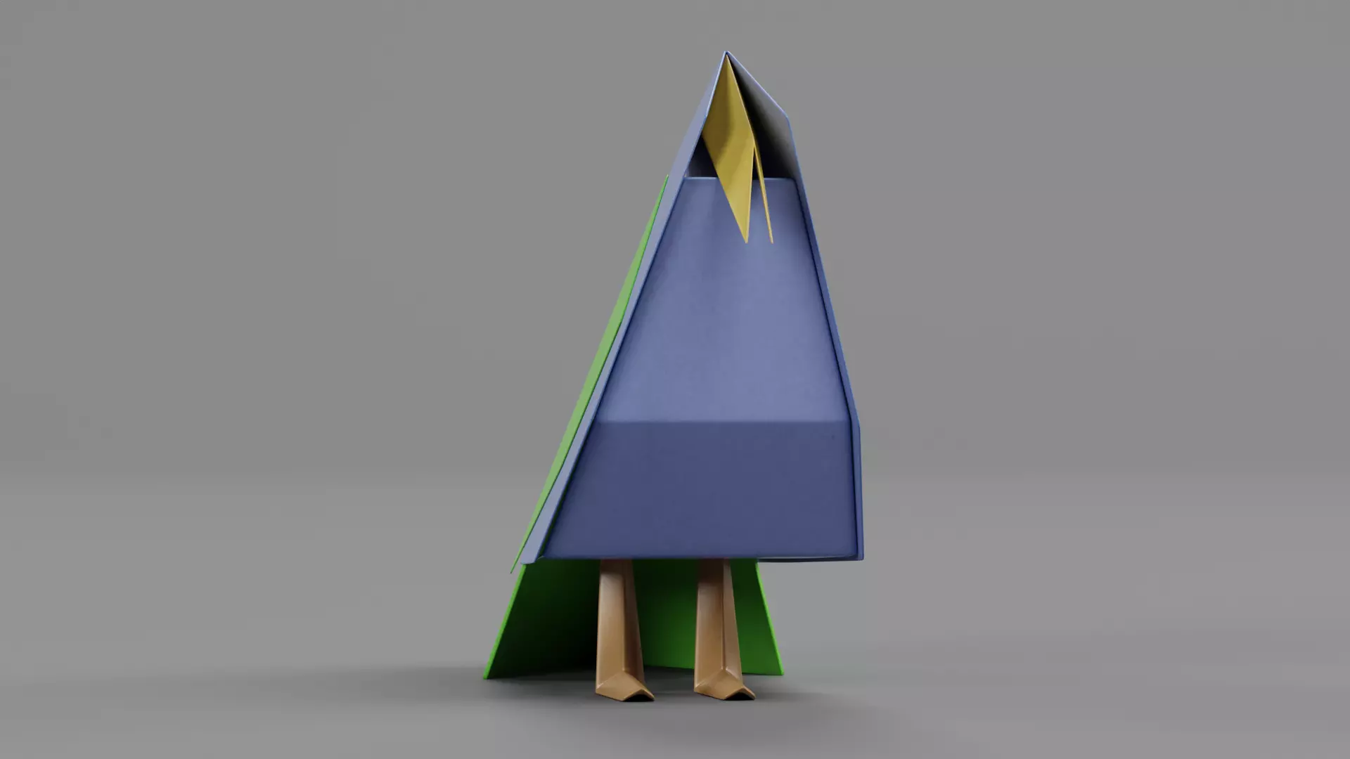Paper Bird Low-poly 3D model_4