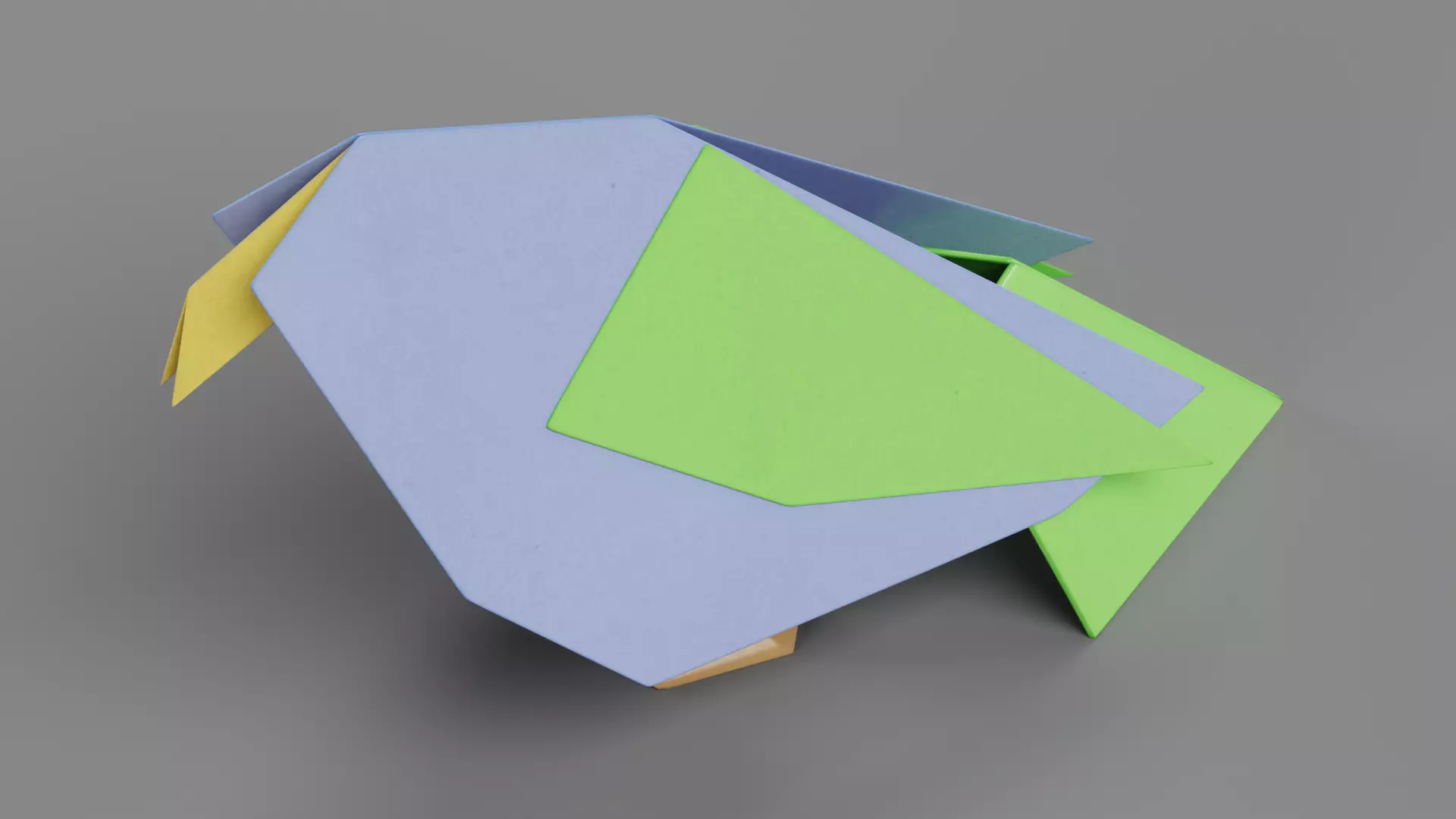 Paper Bird Low-poly 3D model_5