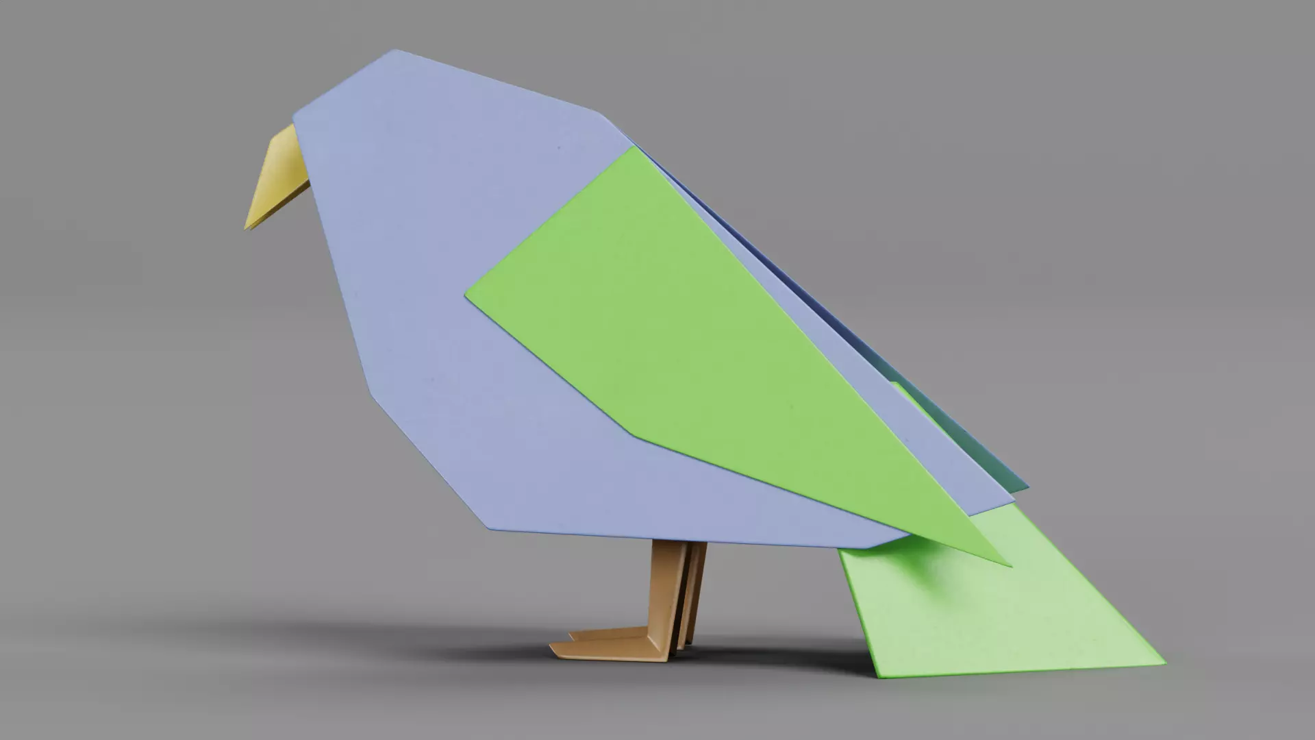 Paper Bird Low-poly 3D model_1