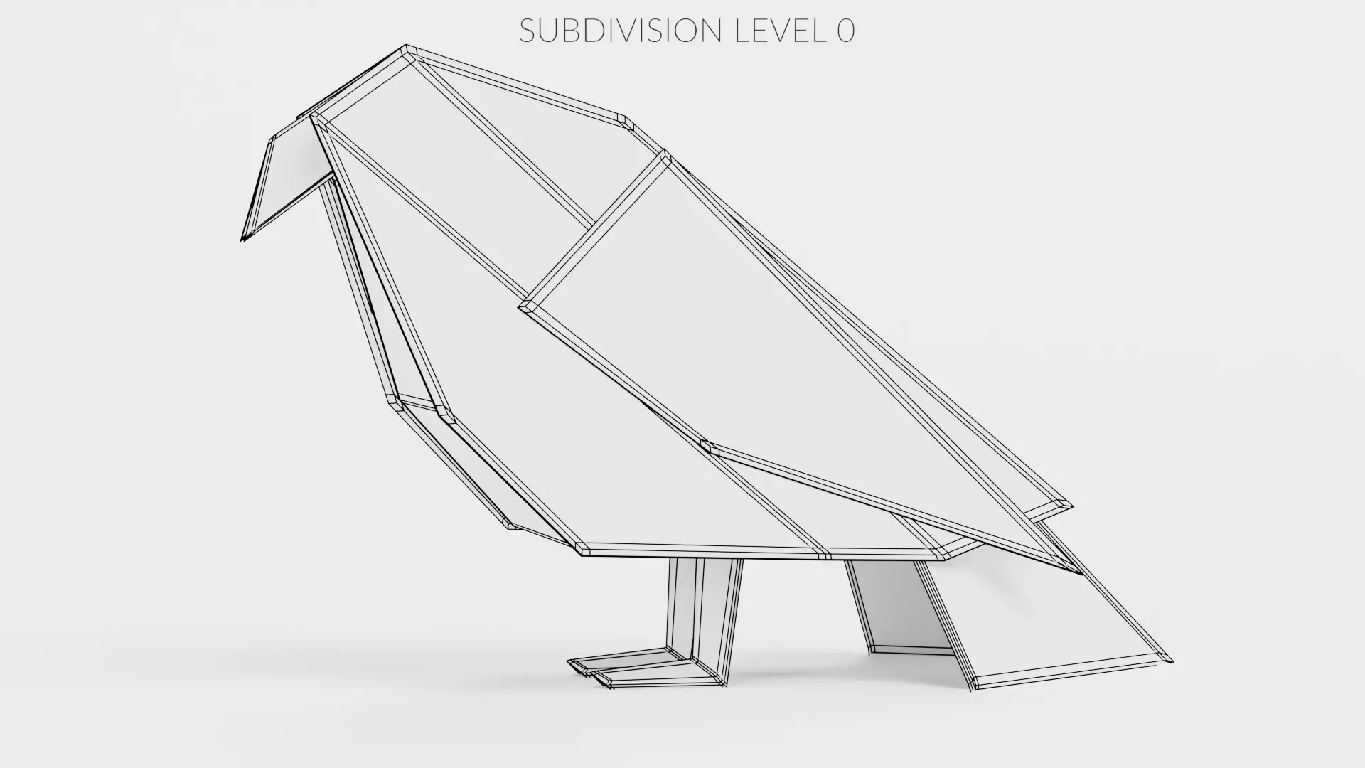 Paper Bird Low-poly 3D model_8