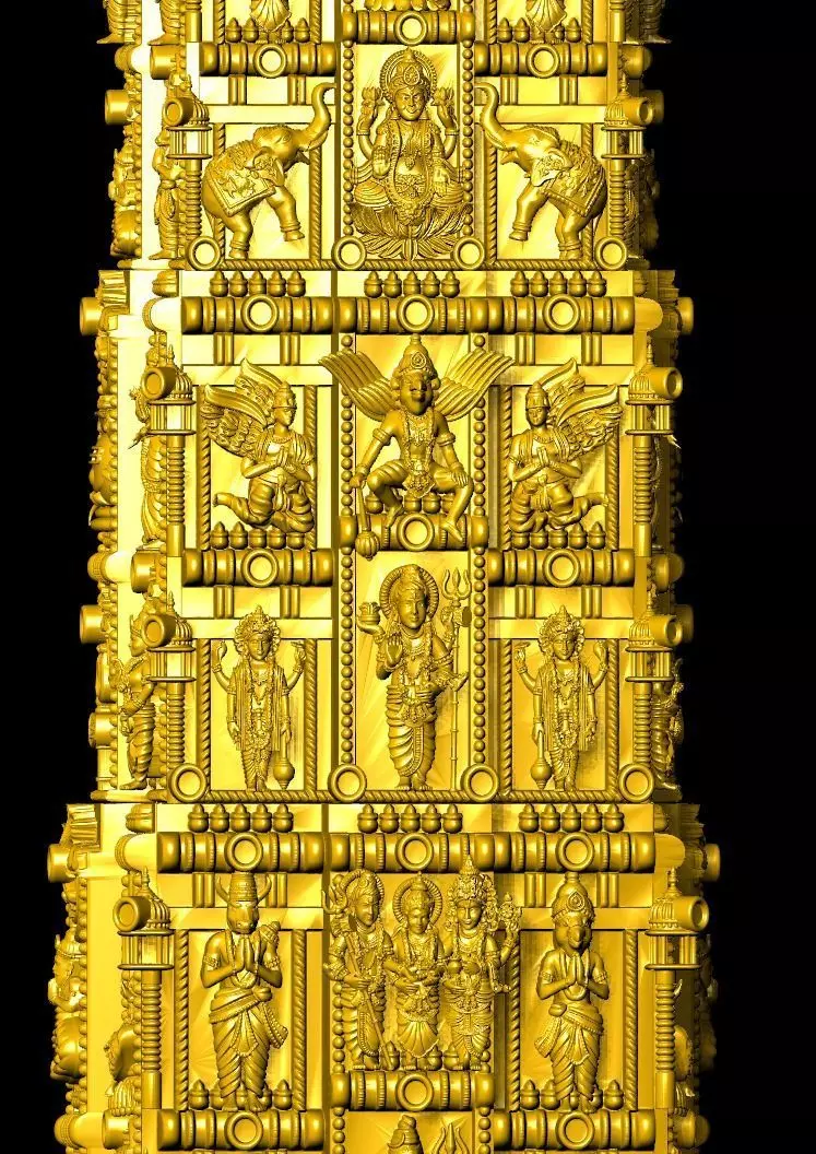 The Living Temple  Goddess of Fortune Tower Haram  STL Set 3D print model_4