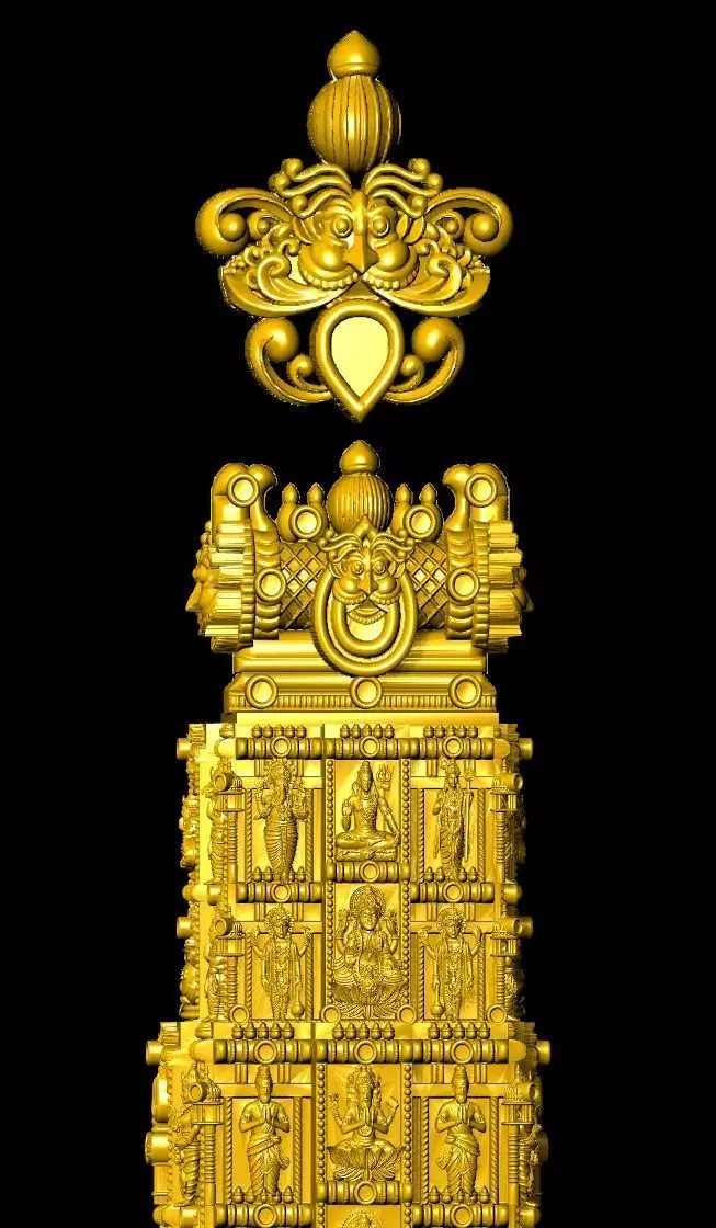 The Living Temple  Goddess of Fortune Tower Haram  STL Set 3D print model_7