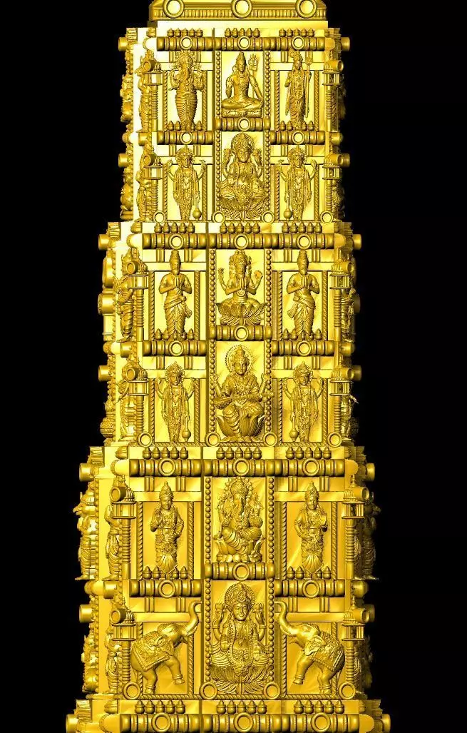 The Living Temple  Goddess of Fortune Tower Haram  STL Set 3D print model_3