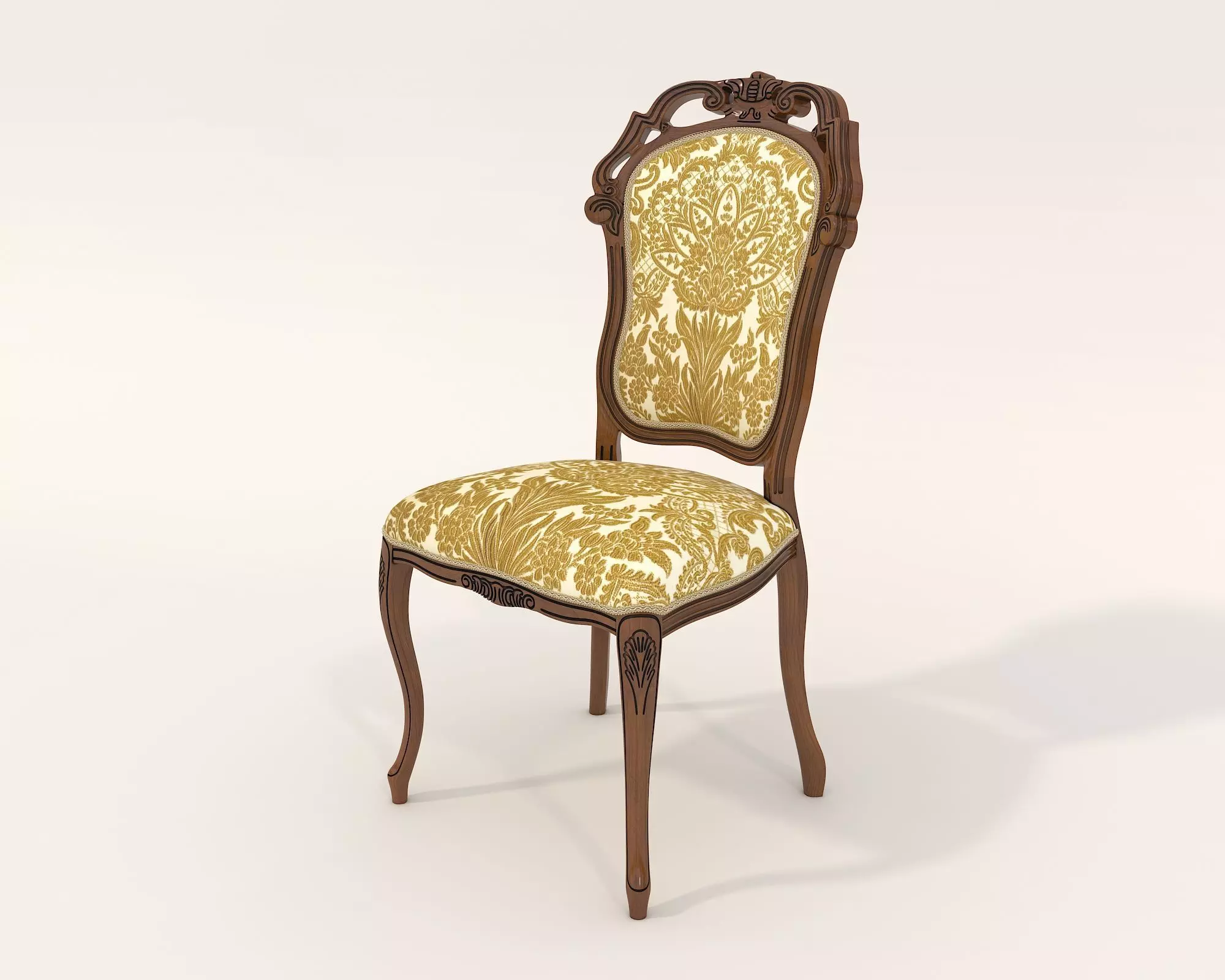 Classic European style Dining Table and Chairs 28 3D model_8