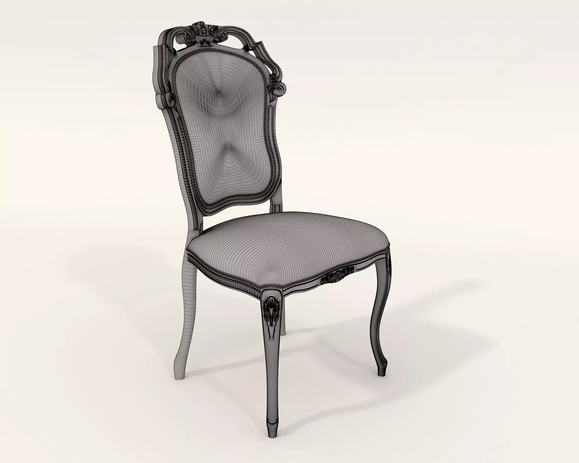 Classic European style Dining Table and Chairs 28 3D model_12