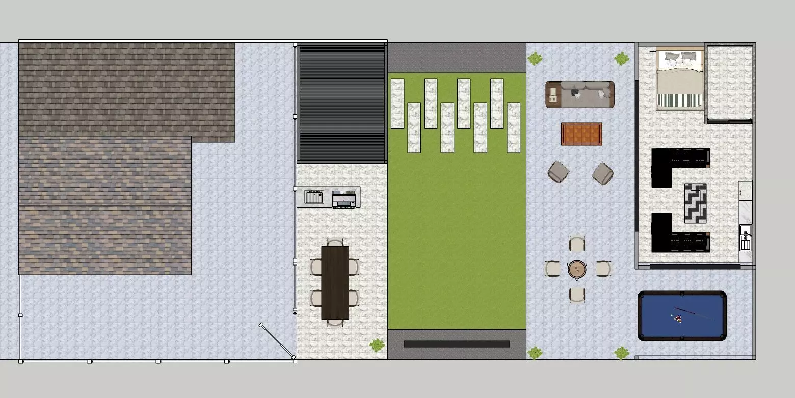 Garden Landscape 3D Model - SketchUp and Lumion Scene-Plan 3D model_5