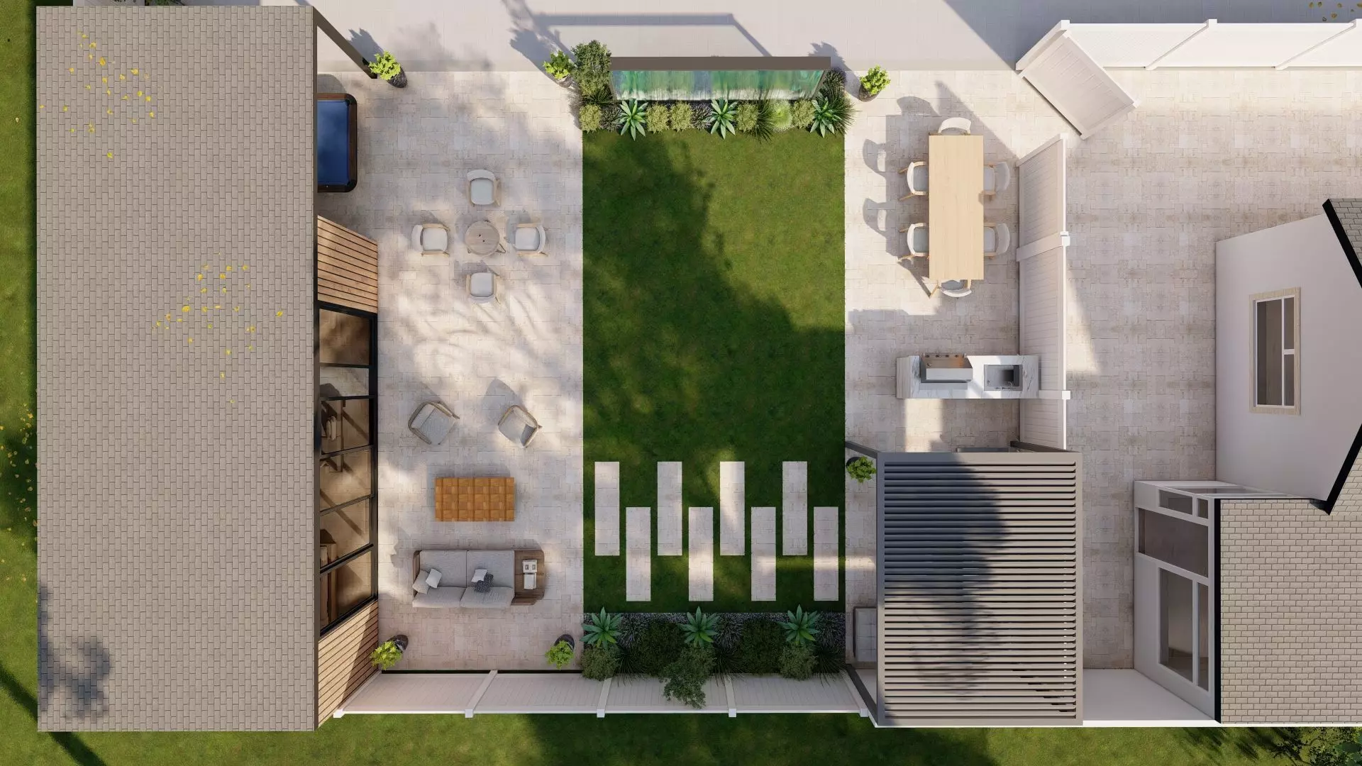 Garden Landscape 3D Model - SketchUp and Lumion Scene-Plan 3D model_4