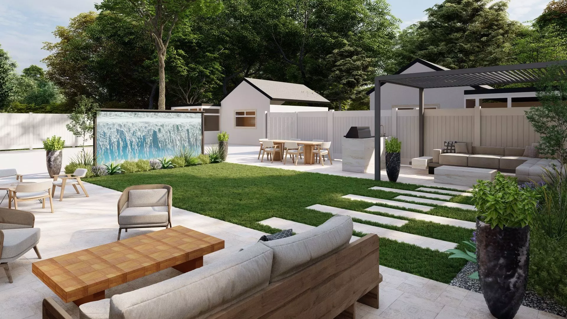 Garden Landscape 3D Model - SketchUp and Lumion Scene-Plan 3D model_0