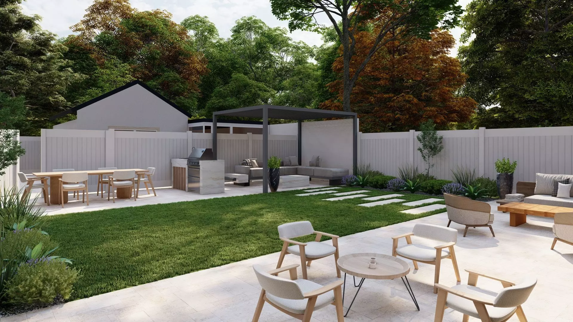 Garden Landscape 3D Model - SketchUp and Lumion Scene-Plan 3D model_2