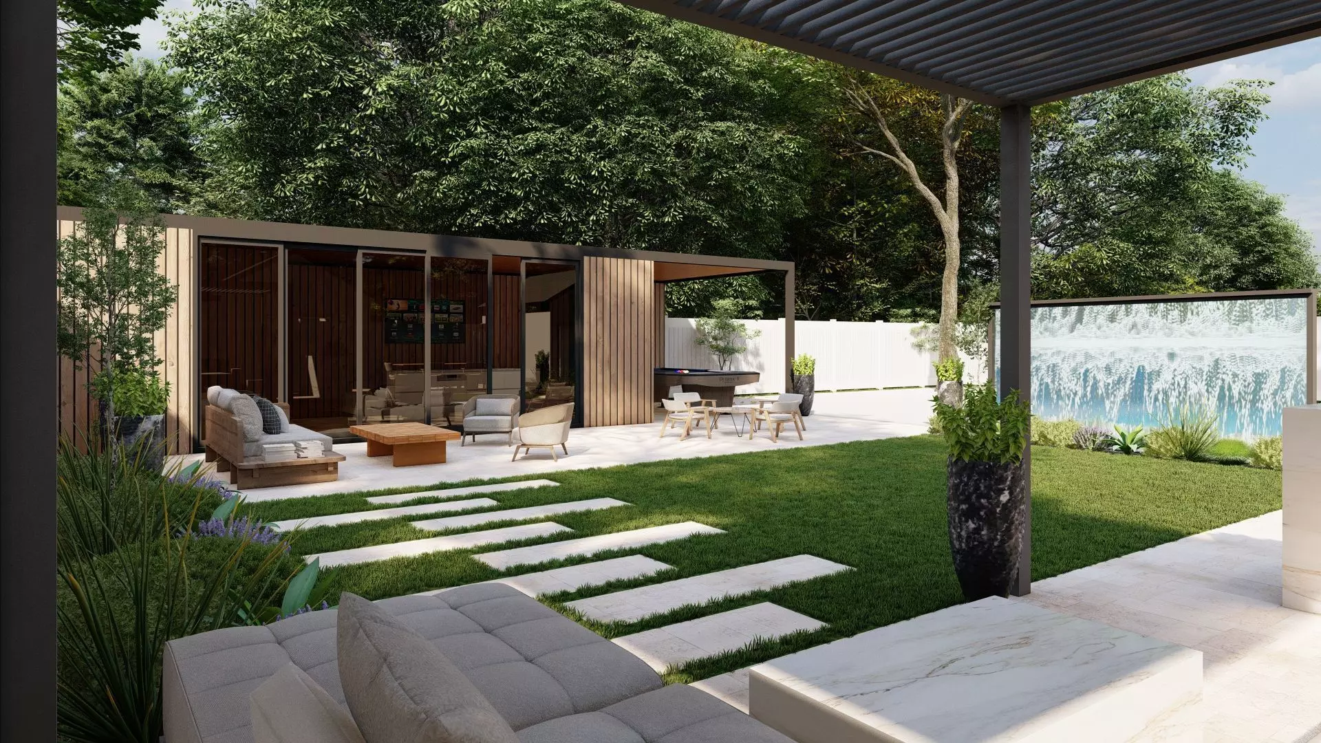 Garden Landscape 3D Model - SketchUp and Lumion Scene-Plan 3D model_1