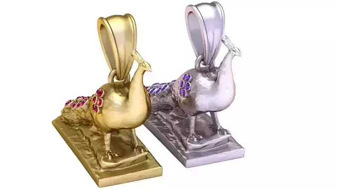  peacock  PENDANT 3D PRINTABLE MODEL 