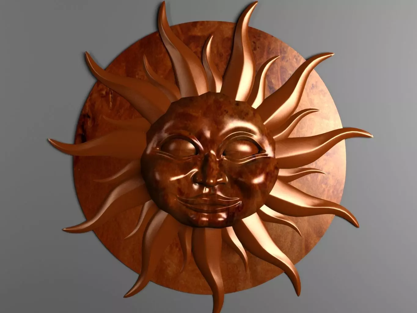 Sun relief 3D print model_0