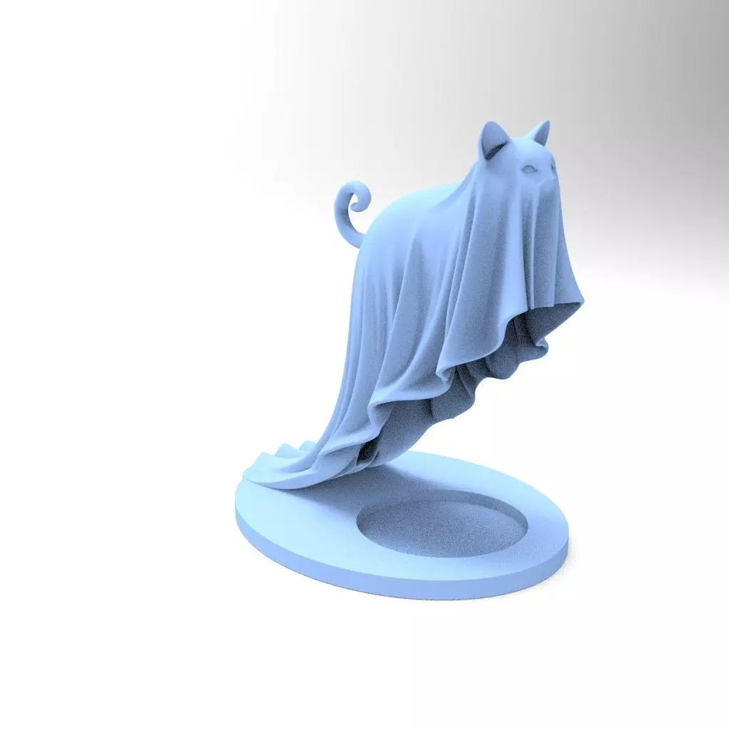 Ghost Floating Cat 3D print model_7