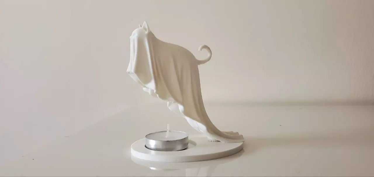 Ghost Floating Cat 3D print model_3