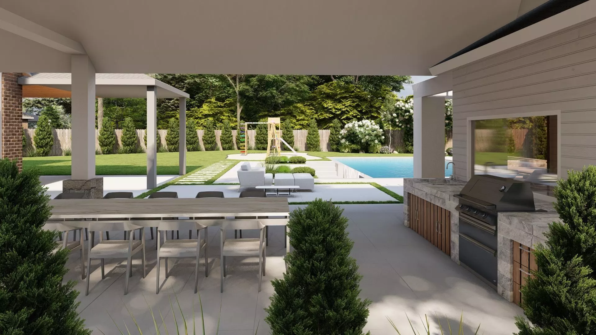 Garden Landscape 3D Model - SketchUp and Lumion Scene 3D 3D model_8