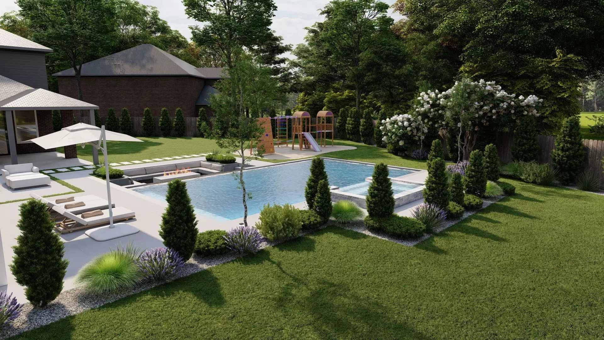 Garden Landscape 3D Model - SketchUp and Lumion Scene 3D 3D model_9