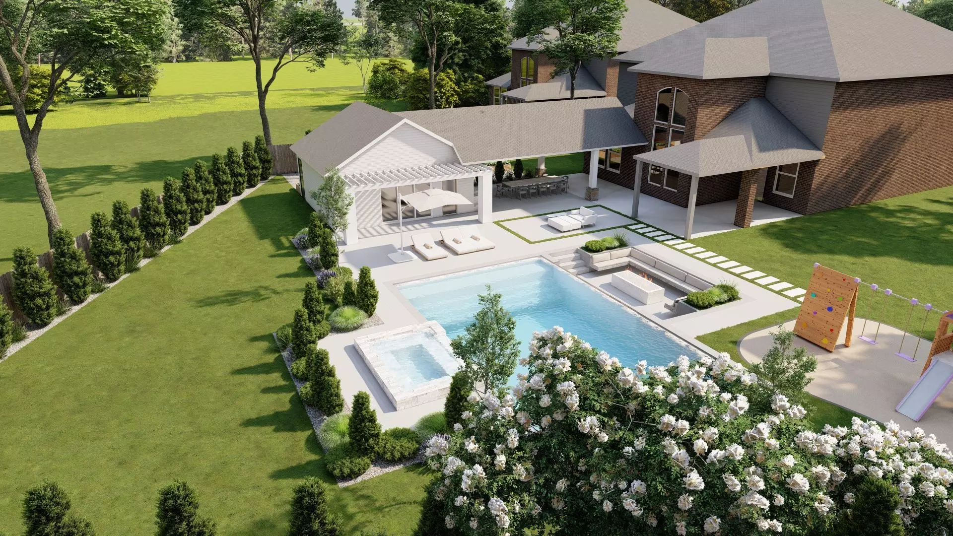 Garden Landscape 3D Model - SketchUp and Lumion Scene 3D 3D model_1