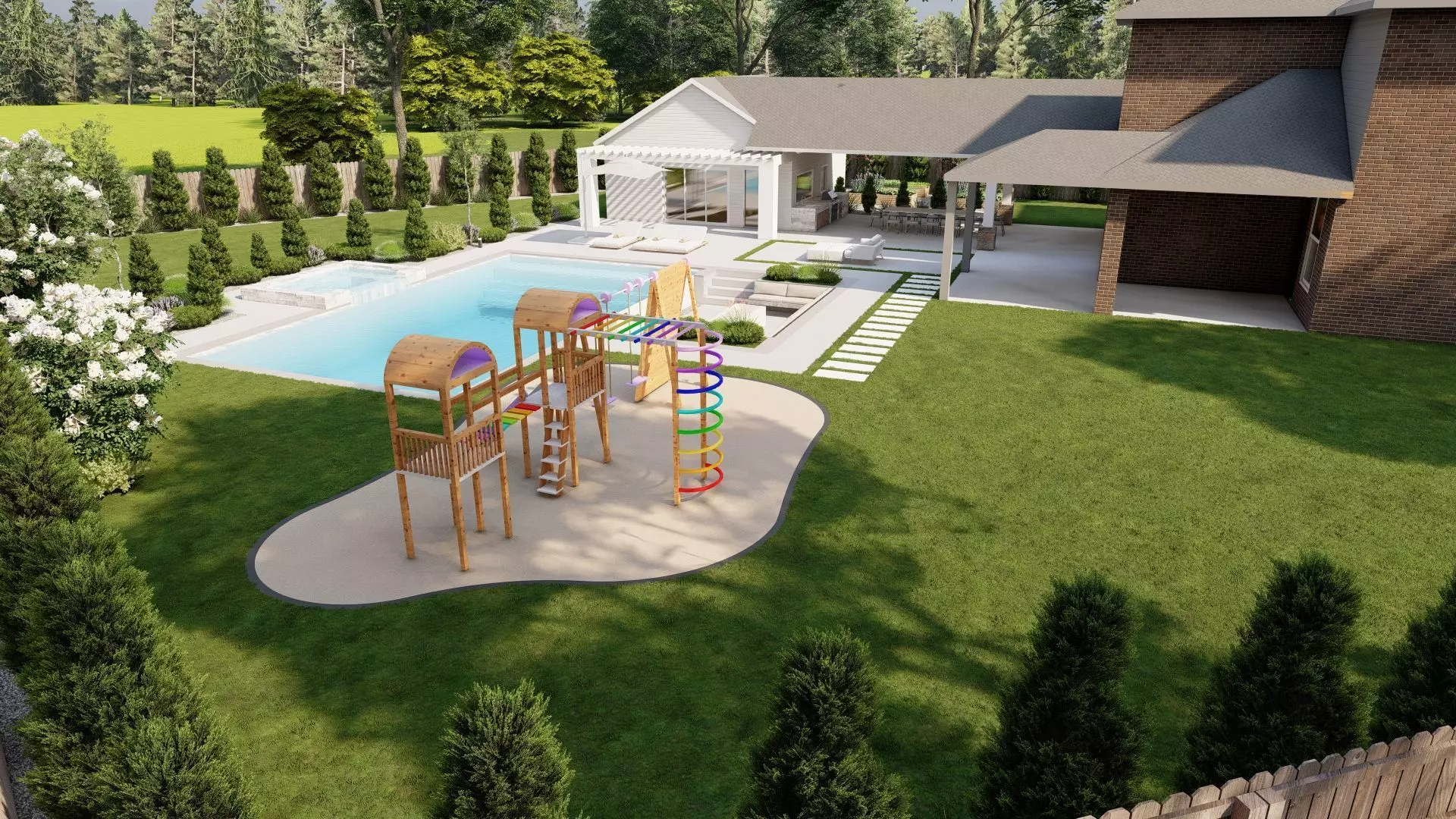 Garden Landscape 3D Model - SketchUp and Lumion Scene 3D 3D model_2