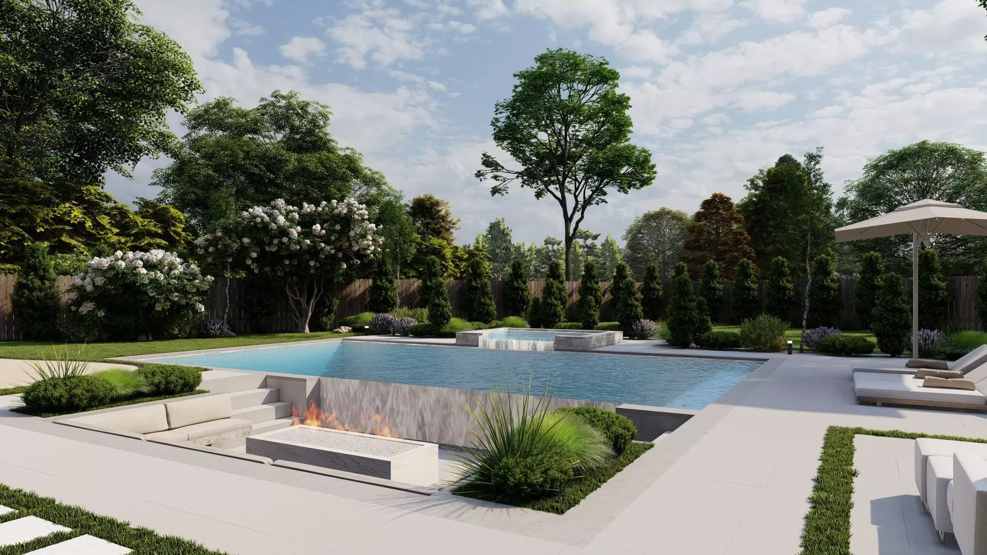 Garden Landscape 3D Model - SketchUp and Lumion Scene 3D 3D model_3