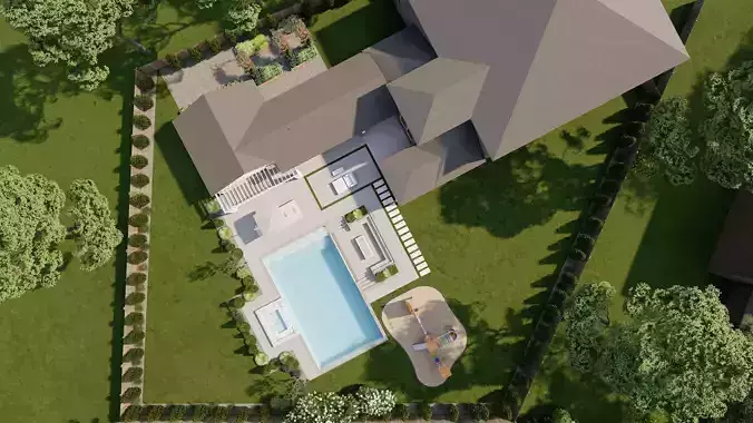 Garden Landscape 3D Model - SketchUp and Lumion Scene 3D 