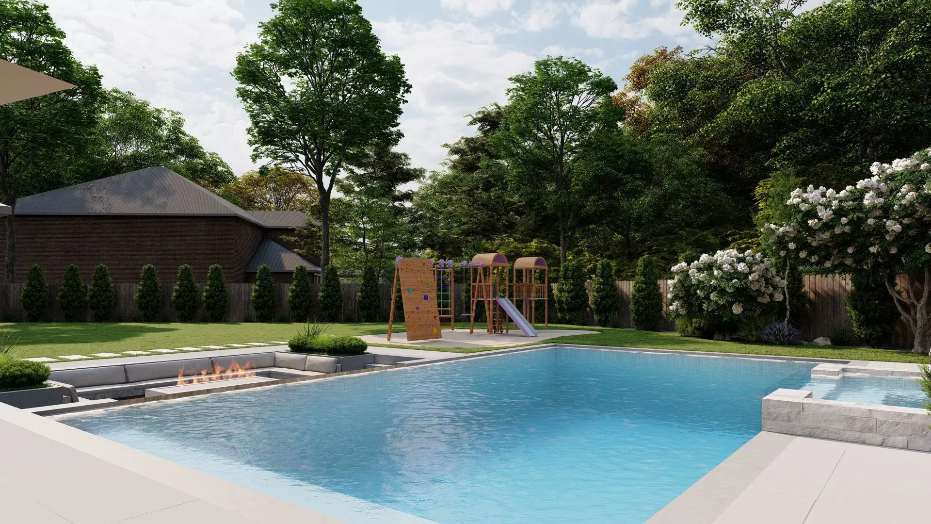 Garden Landscape 3D Model - SketchUp and Lumion Scene 3D 3D model_5