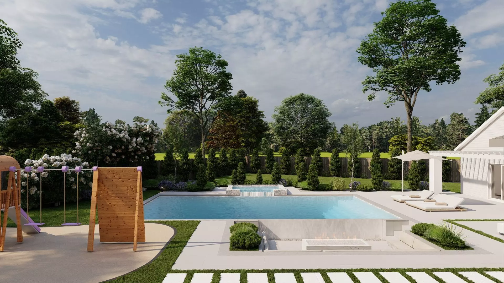 Garden Landscape 3D Model - SketchUp and Lumion Scene 3D 3D model_4