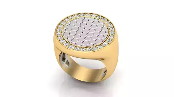  Hexagon Pattern Ring  