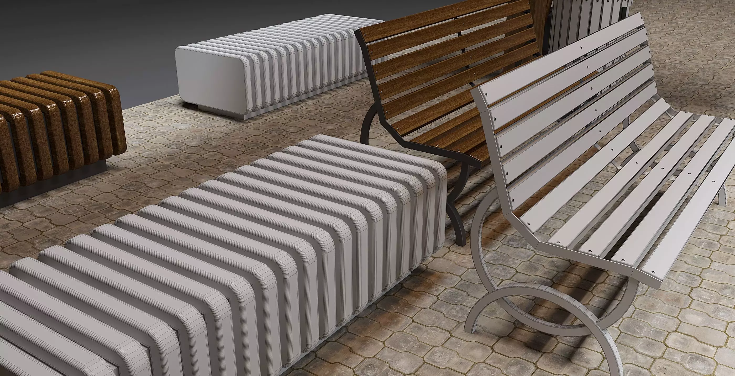 Modular Urban Pavilion with Wooden Elements Free 3D model_5