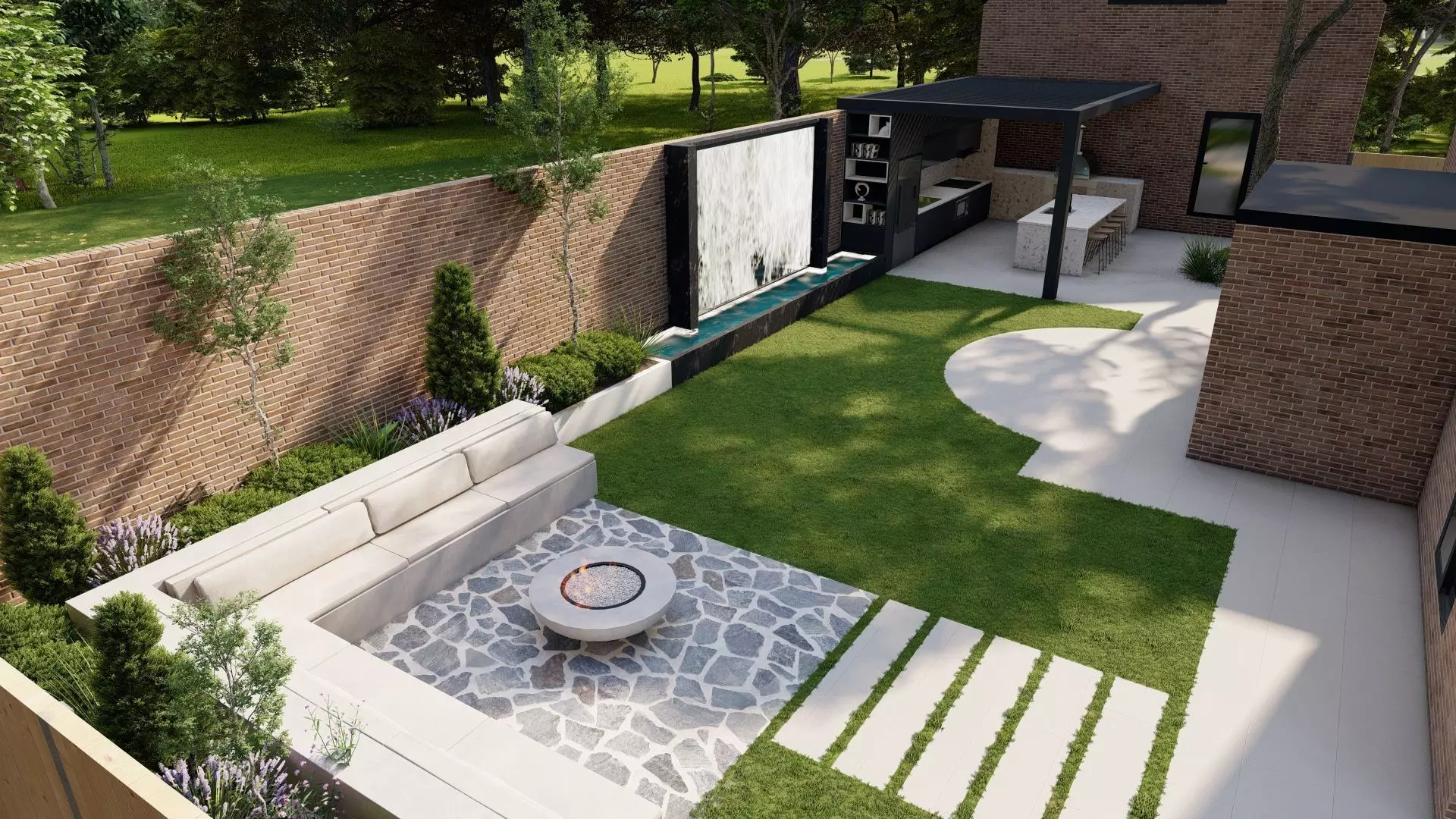 Garden Landscape 3D Model - SketchUp and Lumion Scene 3D model