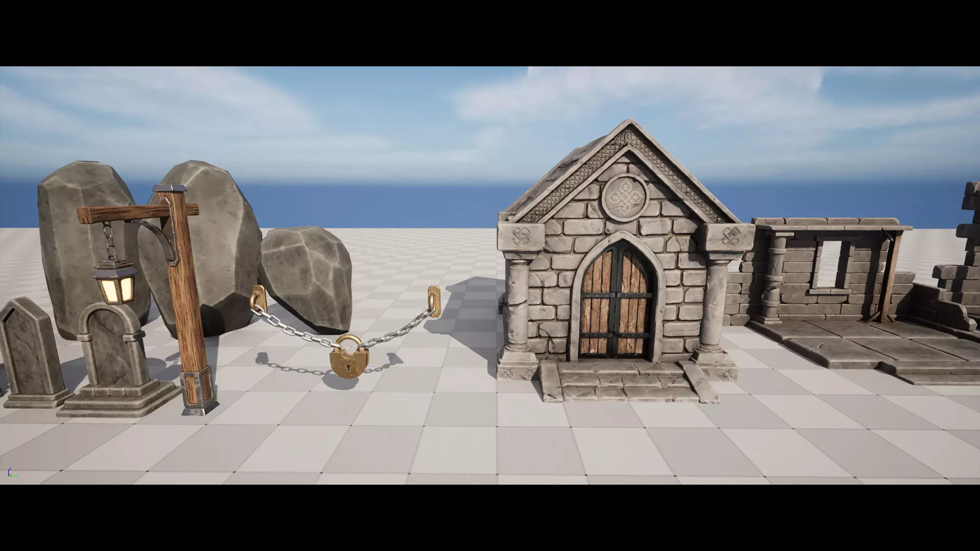 Abandoned Graveyard Low-poly 3D model_13