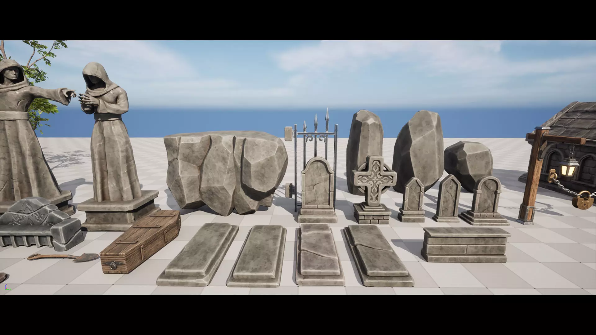 Abandoned Graveyard Low-poly 3D model_12