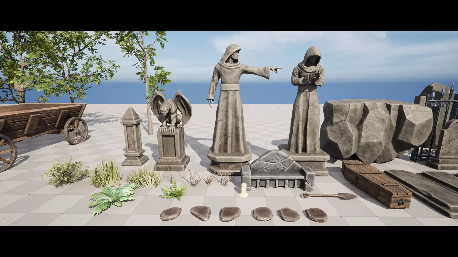 Abandoned Graveyard Low-poly 3D model_11