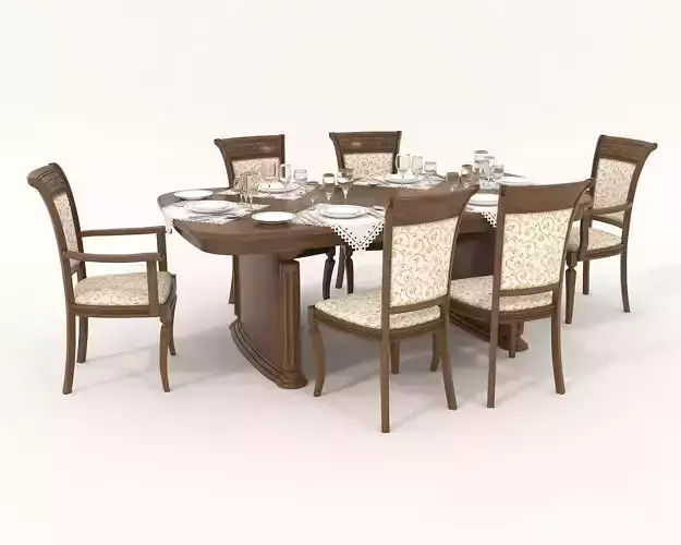 European style Dining Table and Chairs 5