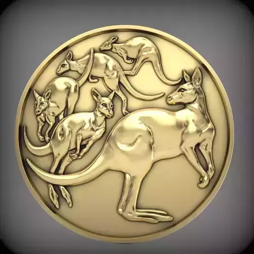 kangaroo coin CNC Relief Model