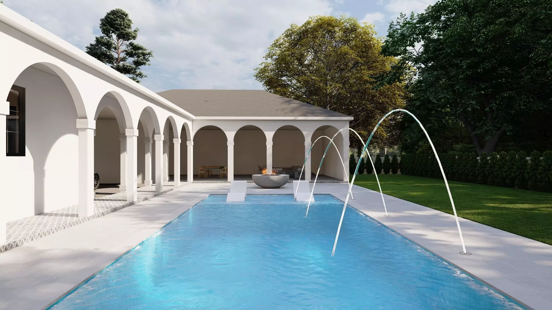 Garden Landscape 3D Model - SketchUp and Lumion Scene Free 3D model
