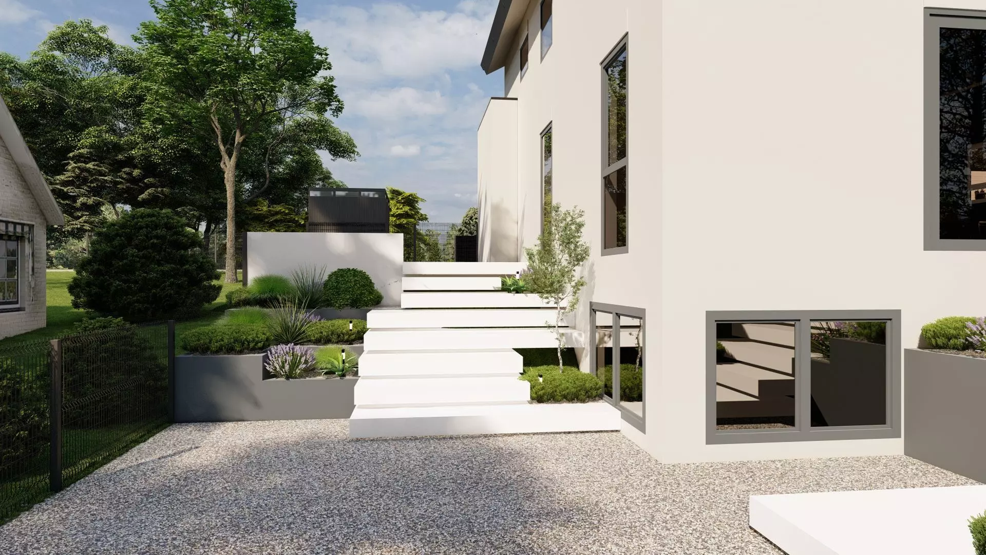 Garden Landscape 3D Model - SketchUp and Lumion Scene 3D 3D model_1