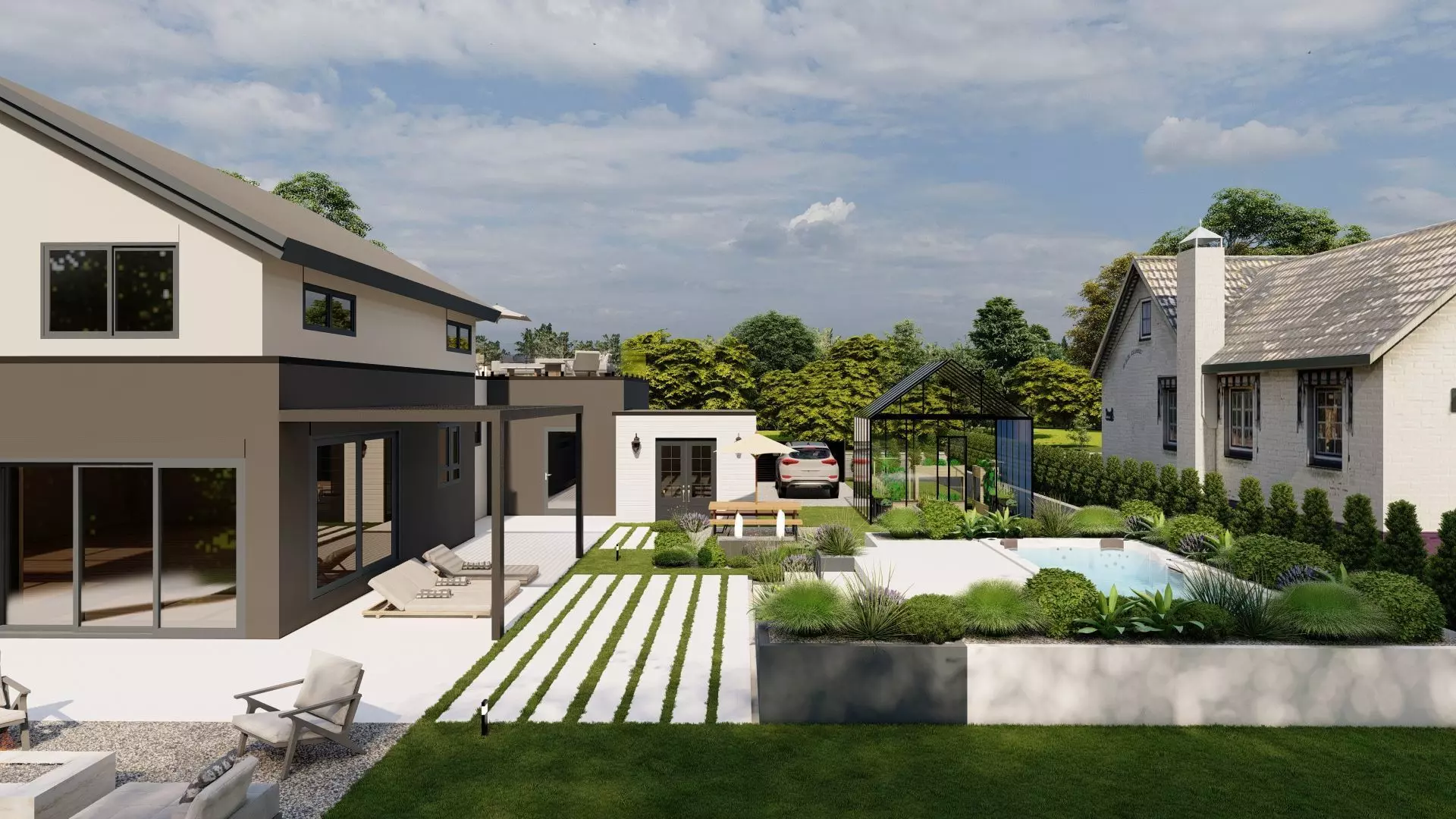 Garden Landscape 3D Model - SketchUp and Lumion Scene 3D 3D model_5