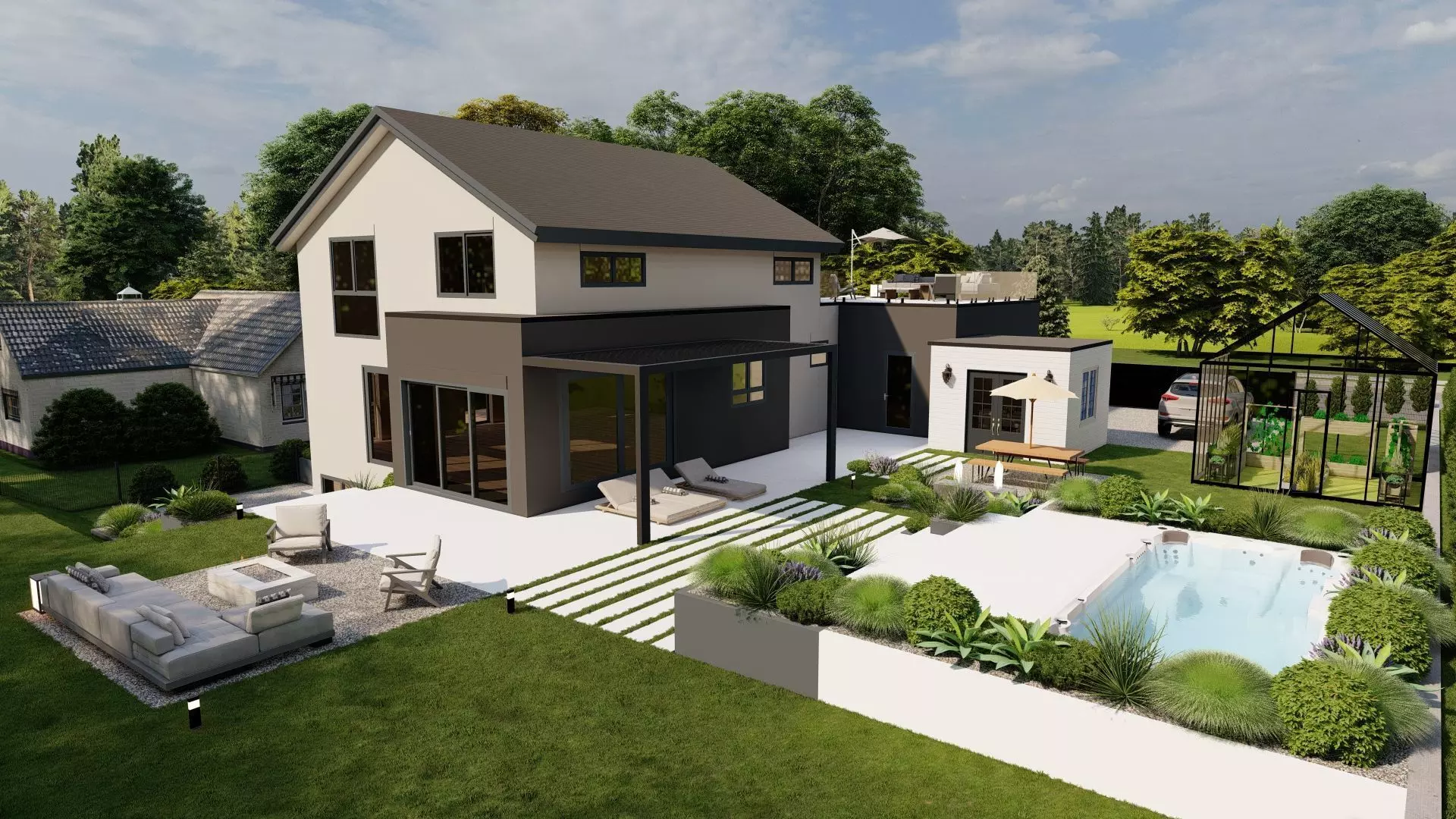 Garden Landscape 3D Model - SketchUp and Lumion Scene 3D 3D model_8