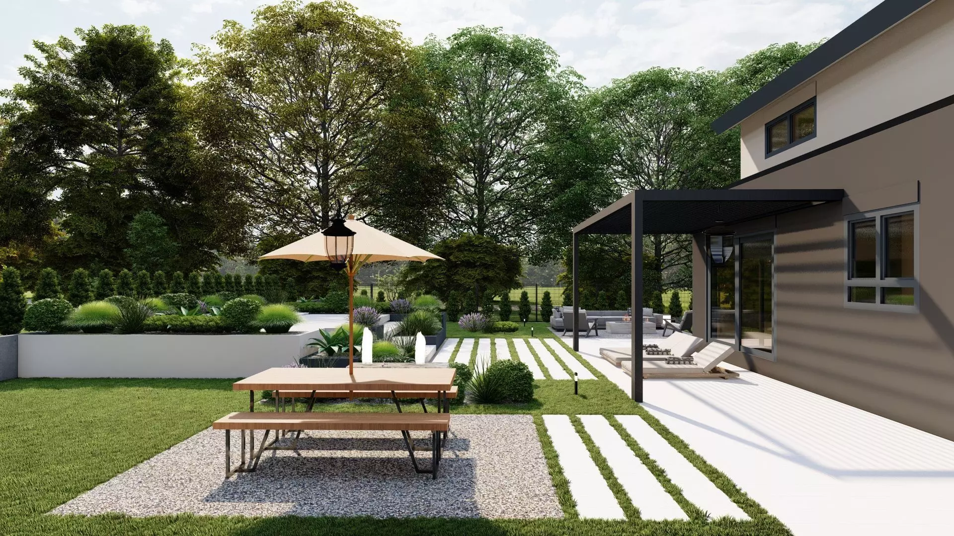 Garden Landscape 3D Model - SketchUp and Lumion Scene 3D 3D model_7